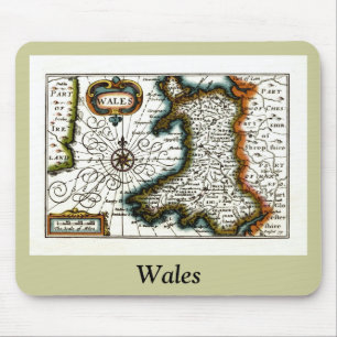 Wales karta och/eller flagga musmatta