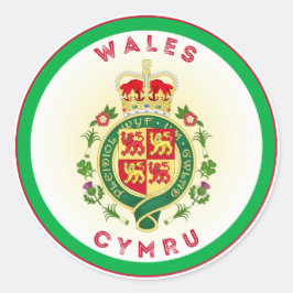 Wales kulturarvsemblem runt klistermärke