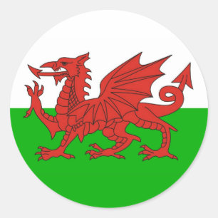 wales land draon flagga weltschutz runt klistermärke