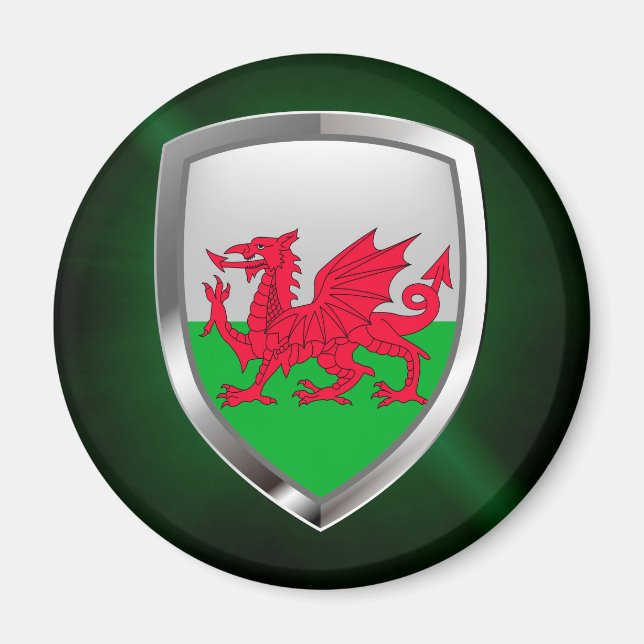 Wales Metallic Emblem Magnet (Framsidan)