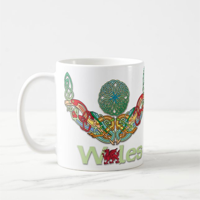 Wales mugg med Celtic Knotwork (Vänster)