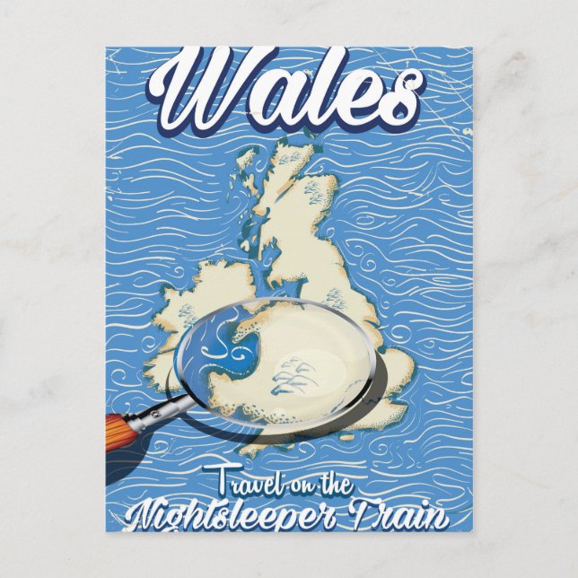 Wales Nightsleeper tåg brittisk reseposter Vykort (Framsida)