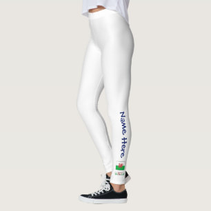 Wales och personlig Walesflagga Leggings