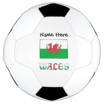 Wales och Welsh Flagga med ditt namn Fotboll