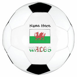 Wales och Welsh Flagga med ditt namn Fotboll
