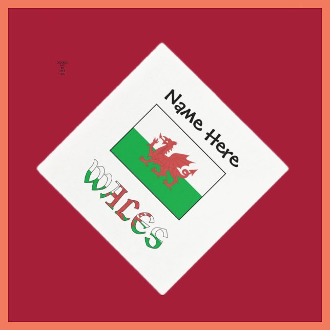 Wales och Welsh Flagga med ditt namn Pappersservett (Skapare uppladdad)