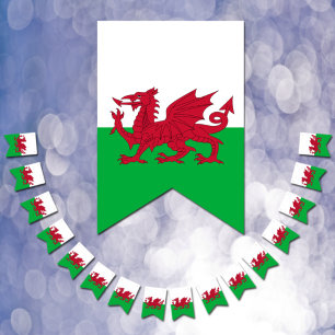 Wales Party Banners, Welsh Flagga/Cymru Bröllop Vimplar