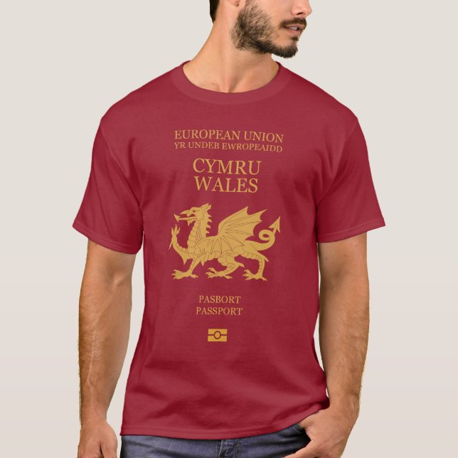 Wales passport t shirt (Framsida)