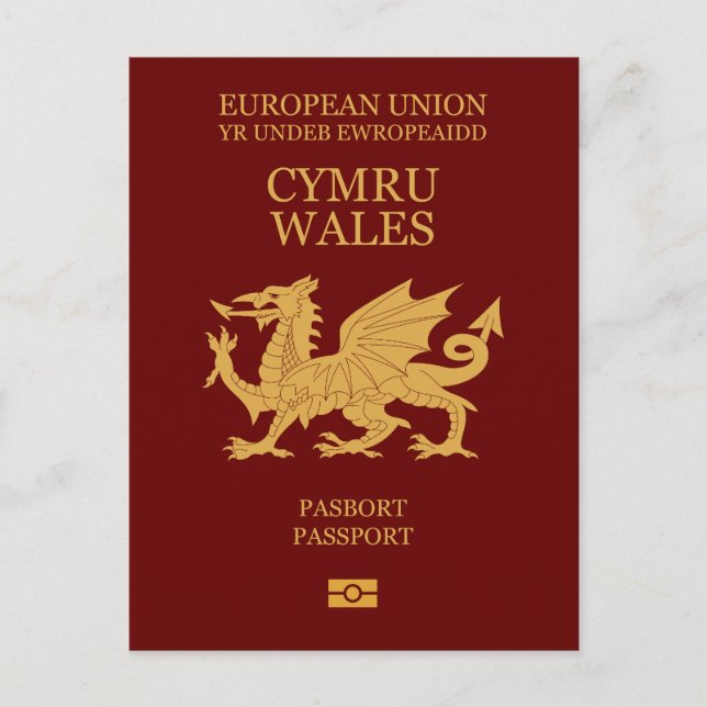 Wales passport vykort (Framsida)