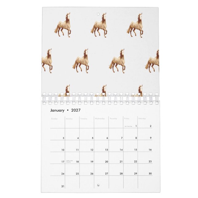 Wales Pony och Cob Häst Akvarell Kalender (Jan 2027)