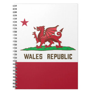 Wales Republic Dragon Flagga Welsh Pride Anteckningsbok