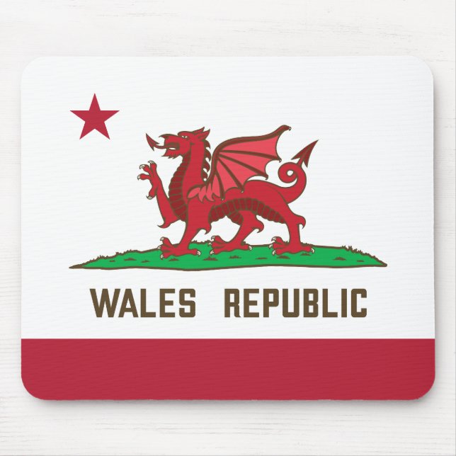 Wales Republic Dragon Flagga Welsh Pride Musmatta (Framsidan)
