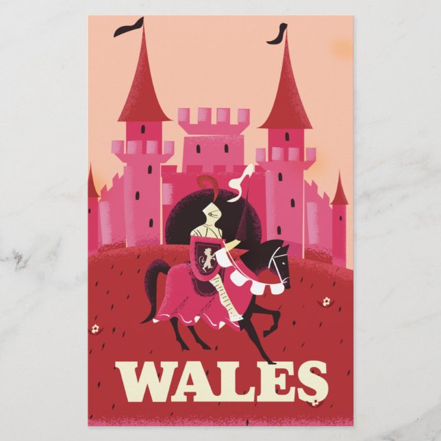 Wales reseinformation affisch. brevpapper (Framsida)