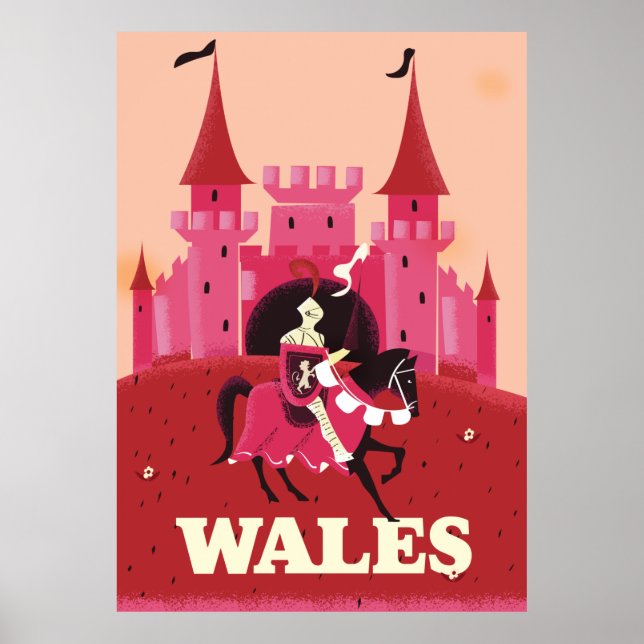 Wales reseskylt affisch. poster (Framsidan)