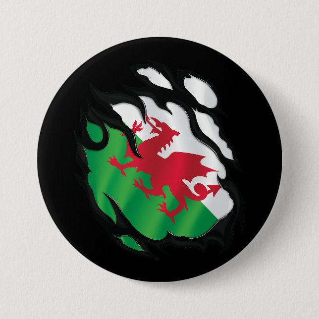 Wales Ripping Flagga Knapp (Framsida)