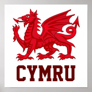 Wales röda drage (Y Ddraig Goch) Poster