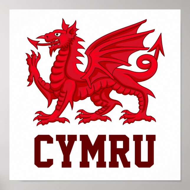 Wales röda drage (Y Ddraig Goch) Poster (Framsidan)