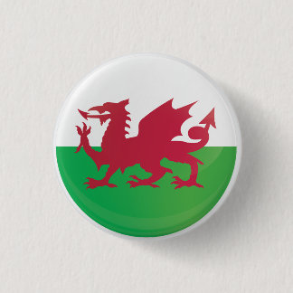 Wales Round Icon Flagga Knapp