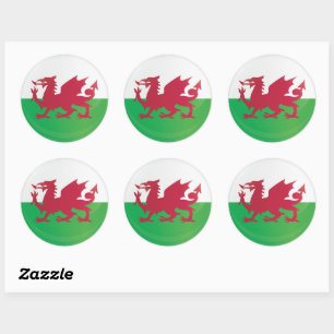 Wales Round Icon Flagga Runt Klistermärke