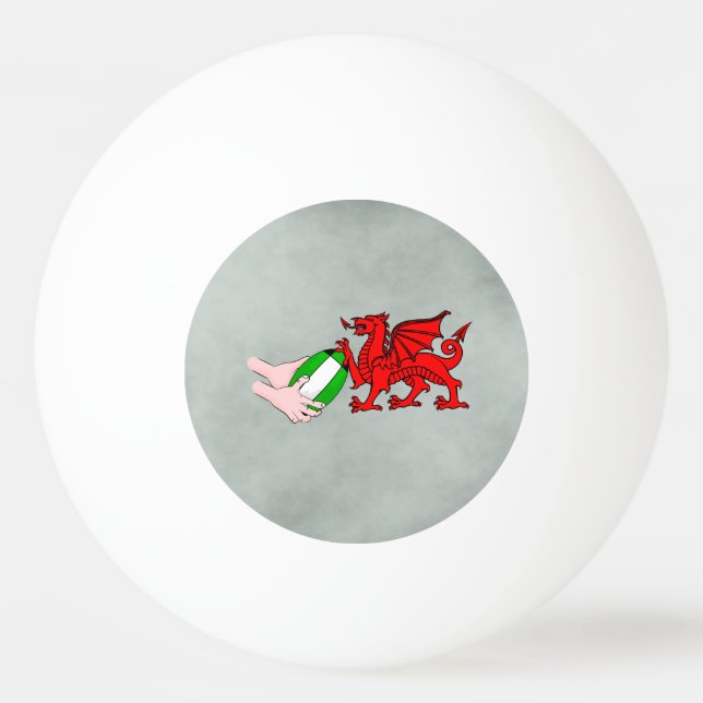 Wales Rugby Team Dragon With Rugby Boll (Framsidan)