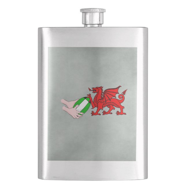 Wales Rugby Team Dragon With Rugby Boll Fickplunta (Framsidan)