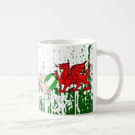 Wales Rugby Team Supporters Flagga with Boll Kaffemugg