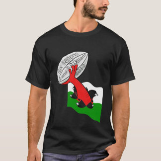 Wales sex storslagna slam 2012 för nationer tee shirt