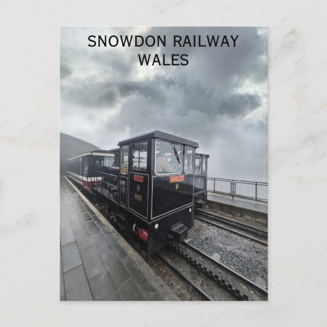 Wales Snowdon Mountain Railway Welsh Travel Vykort (Framsida)
