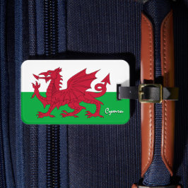 Wales-språken, patriotic Welsh Flagga Bagagebricka