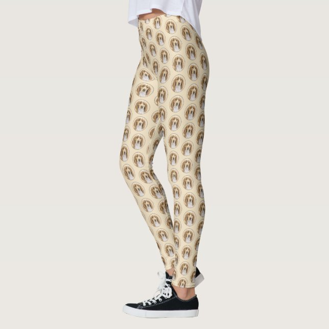 Wales Springer Spaniel-målning - Original hundkons Leggings (Vänster)