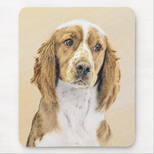 Wales Springer Spaniel-målning - Original hundkons Musmatta
