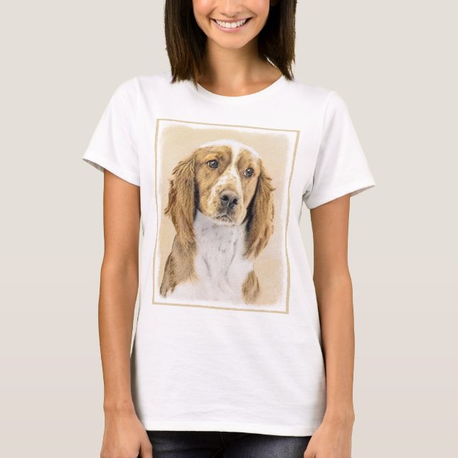 Wales Springer Spaniel-målning - Original hundkons T Shirt (Framsida)