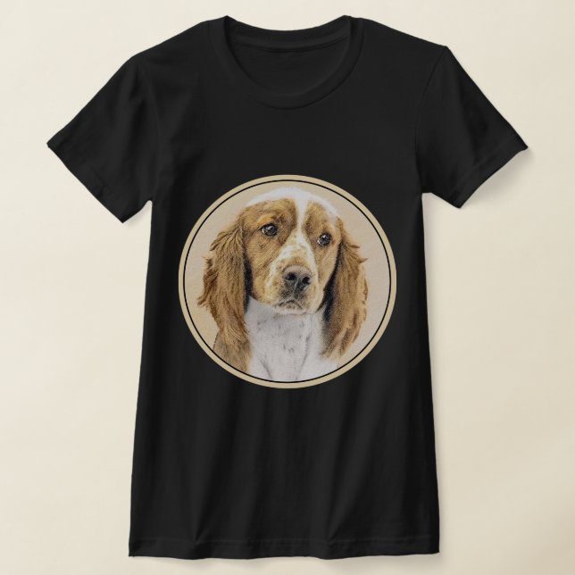 Wales Springer Spaniel-målning - Original hundkons T Shirt (Laydown)