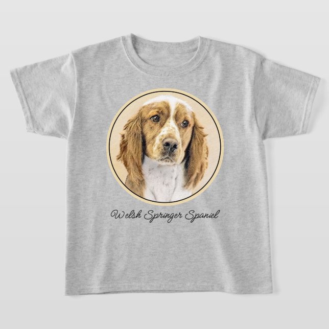 Wales Springer Spaniel-målning - Original hundkons T Shirt (Laydown)