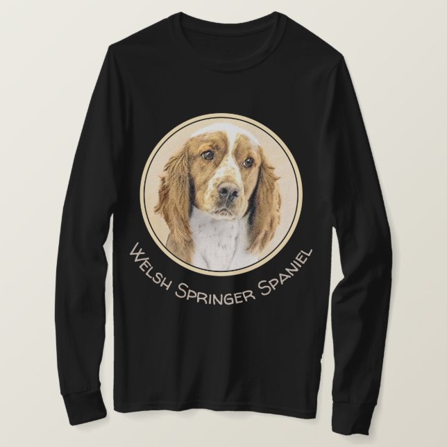 Wales Springer Spaniel-målning - Original hundkons T Shirt (Design framsida)