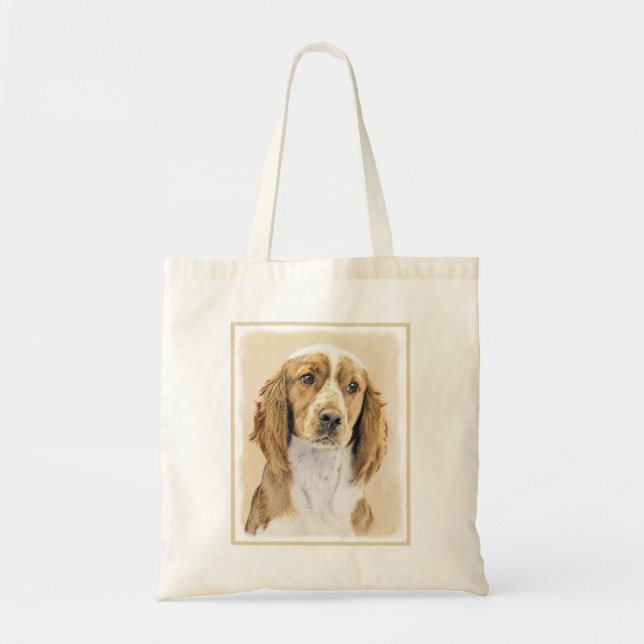 Wales Springer Spaniel-målning - Original hundkons Tygkasse (Framsidan)