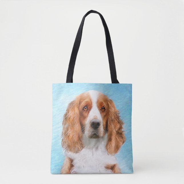 Wales Springer Spaniel-målning - Original hundkons Tygkasse (Framsida)