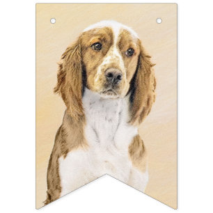 Wales Springer Spaniel-målning - Original hundkons Vimplar