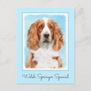 Wales Springer Spaniel-målning - Original hundkons Vykort