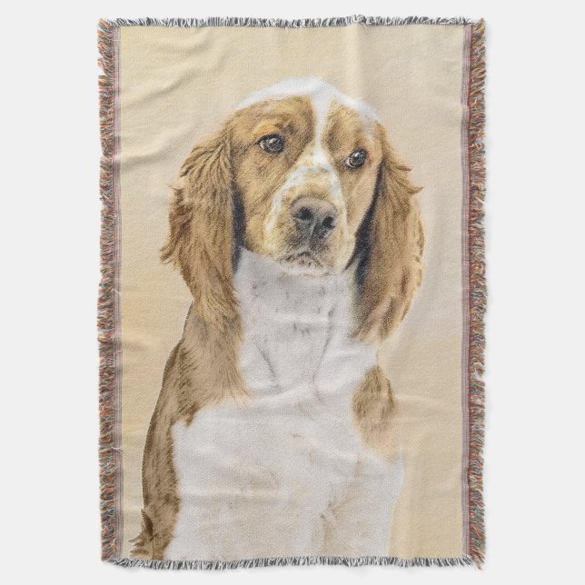 Wales Springer Spaniel-målning - Original konst me Filt (Framsidan Vertikal)