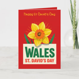 Wales St Davids Day Daffodil Design Kort