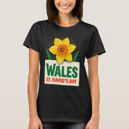 Wales St Davids Day Daffodil Design T Shirt