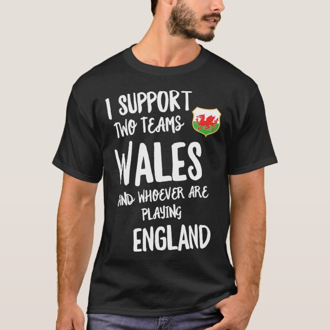 Wales Supporter Funny Welsh Rugby Football Team Sp T Shirt (Framsida)