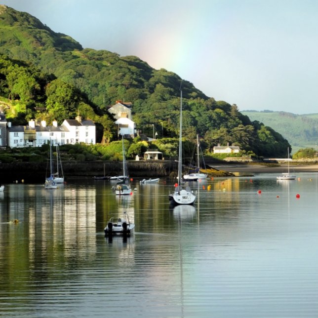 WALES SYNPUNKTER KAFFEMUGG (A beautiful landscape from Aberdyfi harbour in Wales.)