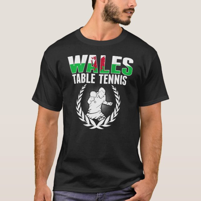 Wales Table Tennis   Welsh Ping Pong Team Supporte T Shirt (Framsida)