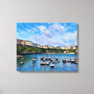 Wales, Tenby hamn Canvastryck