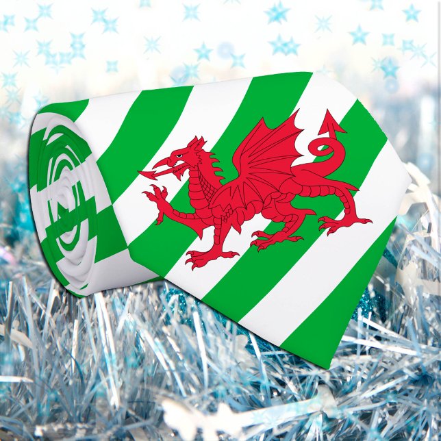Wales Ties, mode Welsh Flagga affärsdrake Slips (Skapare uppladdad)