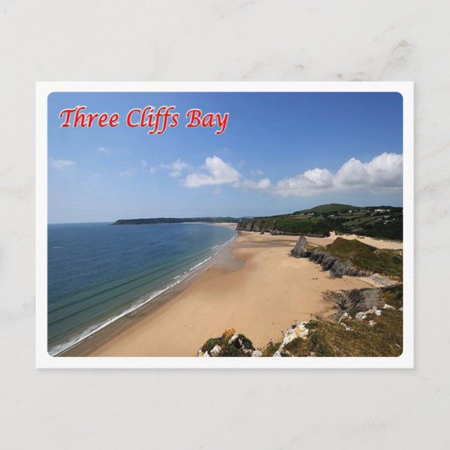 Wales - Tre Cliffs Bay Vykort (Framsida)