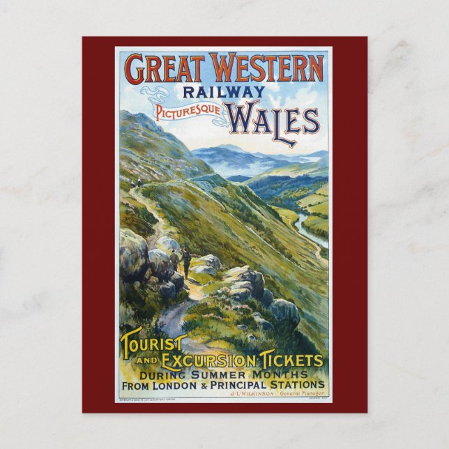 Wales UK, Railroad, Reklam Vykort (Framsida)