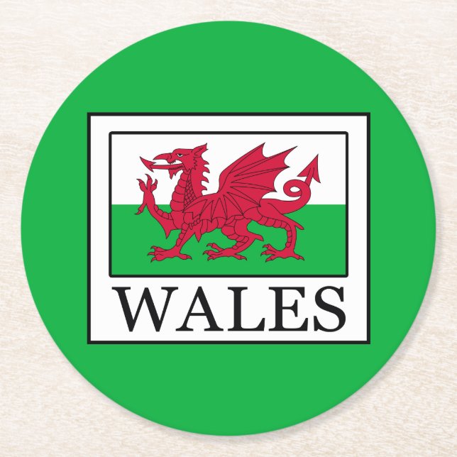 Wales Underlägg Papper Rund (Framsidan)